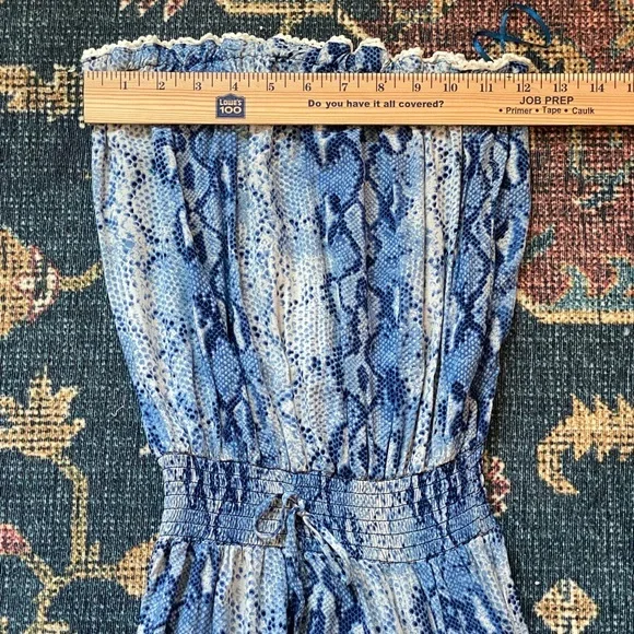 SURF GYPSY BLUE SNAKE SKIN PRINT MAXI DRESS‎ SIZE SMALL - Picture 7 of 9